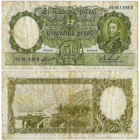 ND (1968-69) * Billete Argentina 50 Pesos "General José de San Martín" (p276) MBC