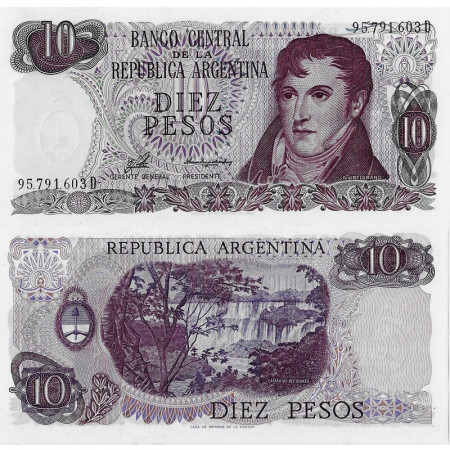 ND (1976) * Billete Argentina 10 Pesos "General Manuel Belgrano" (p300) SC