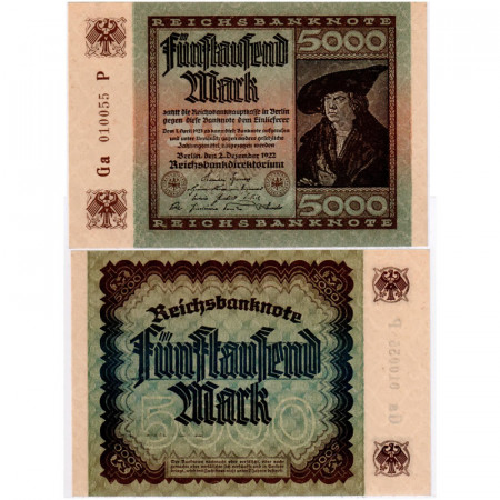 1922 * Billete Alemania Weimar 5000 Mark "Reichsbanknote" (p81b) SC