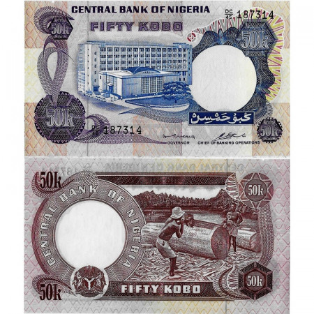 ND (1973-78) * Billete Nigeria 50 Kobo "Central Bank" (p14b) SC