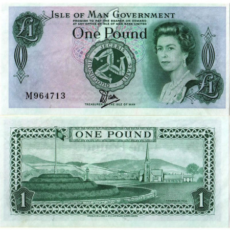 ND (1983) * Billete Isla de Man 1 Pound "Elizabeth II" (p38a) SC