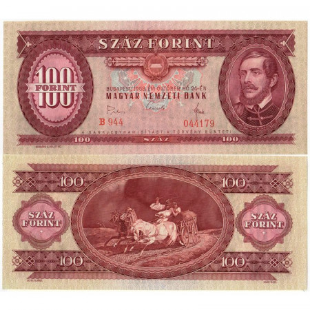 1968 * Billete Hungría 100 Forint "Lajos Kossuth" (p171d) SC