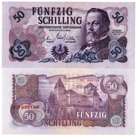 1962 * Billete Austria 50 Schilling "Richard Wettstein" (p137a) cSC