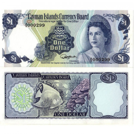 L.1974 * Billete Caimán 1 Dollar "Elizabeth II" (p5d) SC