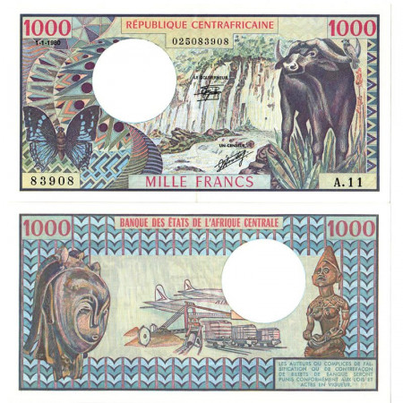 1980 * Billete República Centroafricana 1000 Francs "Water Buffalo" (p10) EBC+