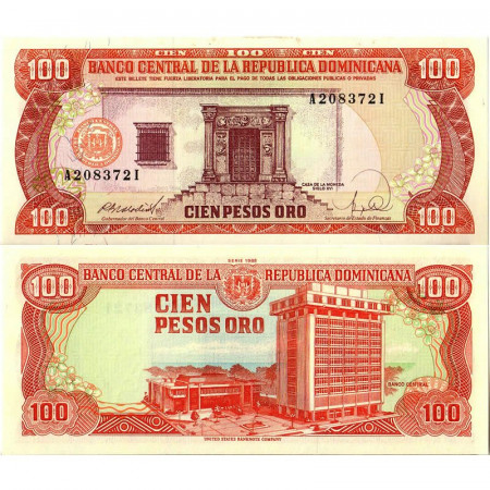 1988 * Billete República Dominicana 100 Pesos "Casa de Moneda" (p128a) SC