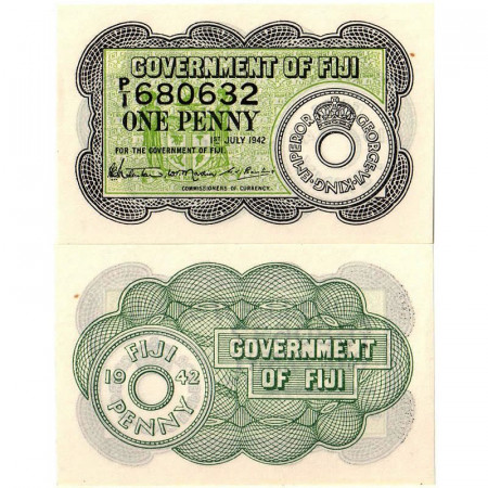 1942 * Billete Fiji 1 Penny "Coin" (p47a) cSC