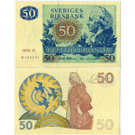 1976 * Billete Suecia 50 Kronor "King Gustav III" (p53b) cSC