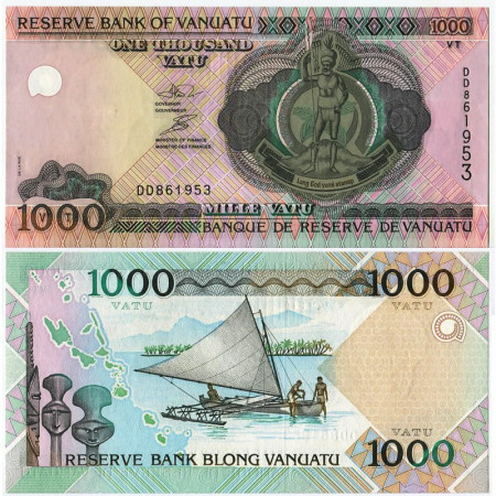 ND (2002) * Billete Vanuatu 1000 Vatu "Melanesian Chief" (p10a) SC