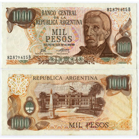 ND (1973-76) * Billete Argentina 1000 Pesos "General José de San Martìn" (p299) SC