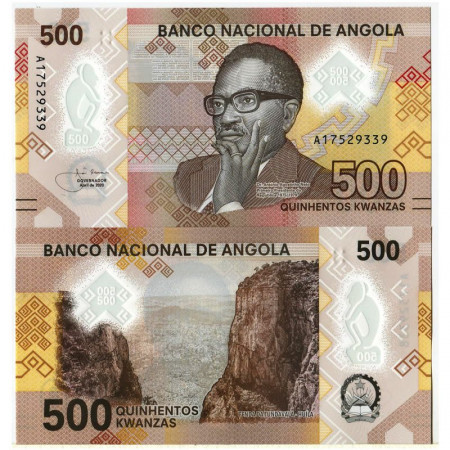 2020 * Billete Polímero Angola 500 Kwanzas "Dr. Agostinho Neto" (pW161) SC