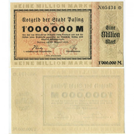 1923 * Notgeld Alemania 1 Millon – 1.000.000 Mark "Pasing – Gutschein" (pX) cSC