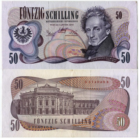 1970 * Billete Austria 50 Schilling "Ferdinand Raimund" (p143) EBC