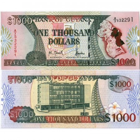 ND (1996) * Billete Guyana 1000 Dollars "Maps" (p33) SC