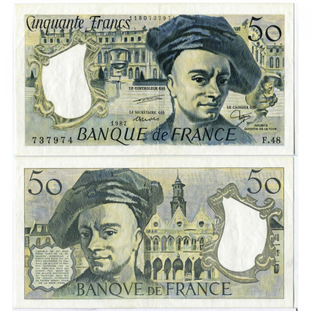 1987 * Billete Francia 50 Francs " M Quentin de la Tour" (p152c) cSC