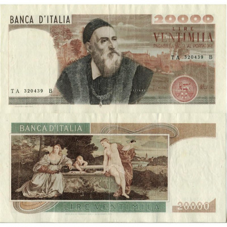 1975 (21/02) * Billete Italia República 20.000 Lire "Tiziano Vecellio" BI.880 (p104) MBC/EBC
