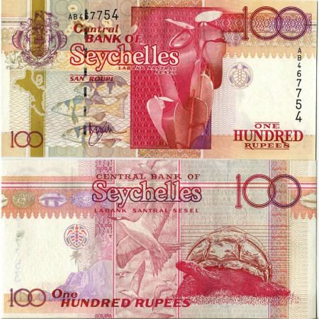 ND (2001) * Billete Seychelles 100 Rupees "Pitcher Plant" (p40a) cSC