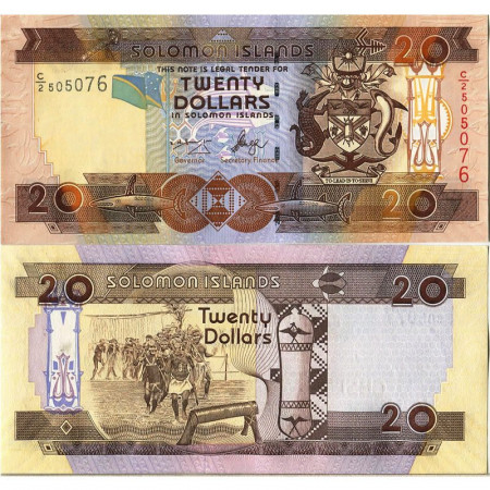 2004 * Billete Isla Salomòn 20 Dollars "Warriors" (p28) SC