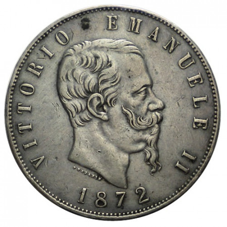 1872 M * 5 Lire Plata Italia "Víctor Manuel II - Milán" (KM 8.3) MBC