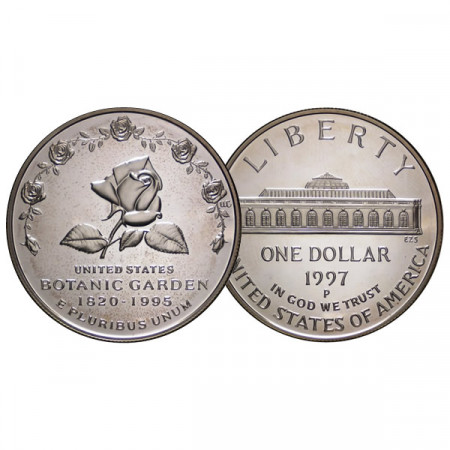 1997 P * 1 Dollar Plata Estados Unidos "175th Botanic Garden" (KM 278) PROOF