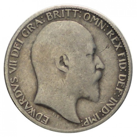 1910 * 6 Pence Plata Gran Bretaña "Eduardo VII" (KM 799) BC