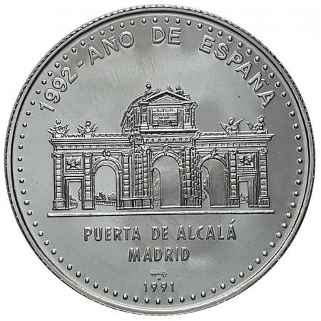 1991 * 10 Pesos 1 OZ  Plata Cuba "Puerta de Alcalá Madrid" (KM 348) PROOF