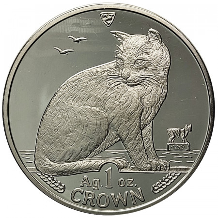 1990 * 1 Crown 1 OZ Plata Isla de Man "Gato Callejero" (KM 275a) PROOF