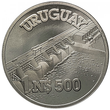 1983 * 500 Nuevos Pesos Plata Uruguay "1er Aniversario de la Represa 9 de Febrero de 1973" (KM 82) FDC