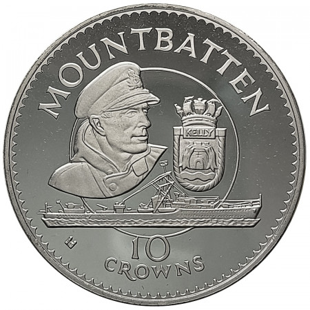 1980 * 10 Crowns Plata Islas Turcas y Caicos "Lord Mountbatten" (KM 48) PROOF