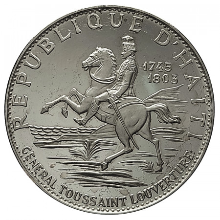 1967 * 10 Gourdes Plata Haití "10 Ann. Revolución - General Toussaint Ouverture" (KM 65.1) PROOF