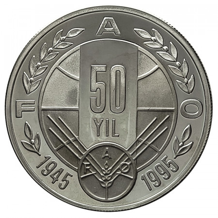 1995 * 50.000 Lira Plata Turquía "FAO" (KM 1040) PROOF