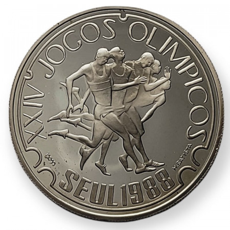1988 * 250 Escudos Plata Portugal "Juegos Olìmpicos en Seùl" (KM 643a) PROOF