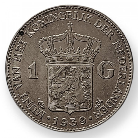 1939 * 1 Gulden Plata Paises Bajos "Wilhelmina I" (KM 161.1) MBC+