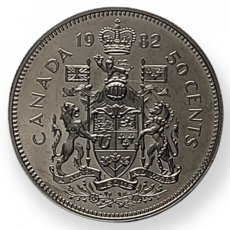 1982 * 50 Cents  Canadà "Elizabeth II 2nd Portrait" (KM 75.3) PROOF