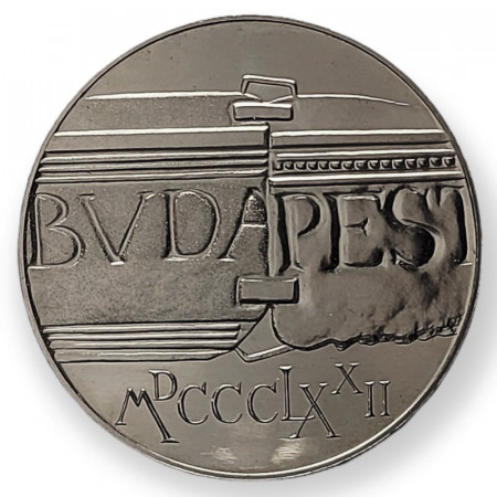 1972 * 100 Forint Plata Hungrìa "Unification of Buda and Pest" (KM 598) PROOF