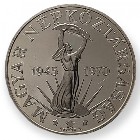 1970 * 100 Forint Plata Hungrìa "25th Anniversary of Liberation" (KM 593) PROOF