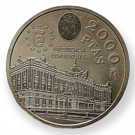 1995 * 2000 Pesetas Plata España "Presidency of the Council of the European Union" (KM 954) FDC