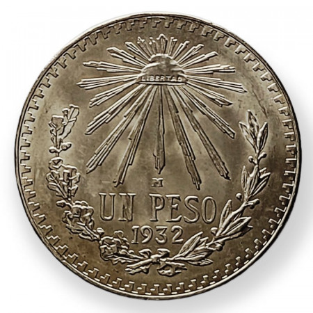 1932 * 1 Peso Plata Mexico "Mexican Golden Eagle" (KM 455) EBC/FDC
