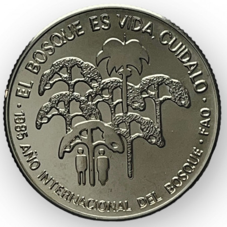 1985 * 5 Pesos Plata Cuba "FAO - International Year of the Forest" (KM 147) FDC