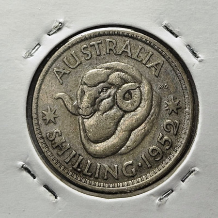 1952 * 1 Shilling Plata Australia "Jorge VI – Cabeza de Carnero" (KM 46) MBC