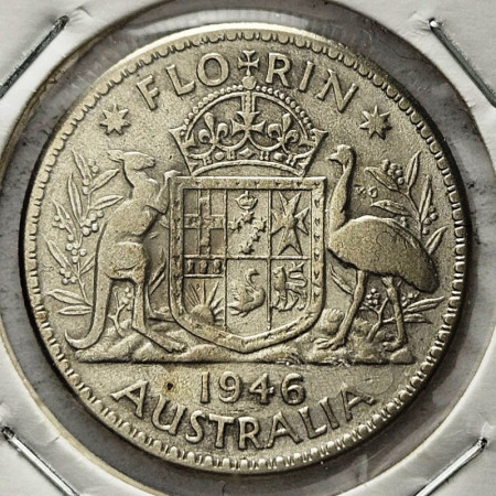 1946 * 1 Florin Plata Australia "Jorge VI – Escudo" (KM 40a) MBC/EBC