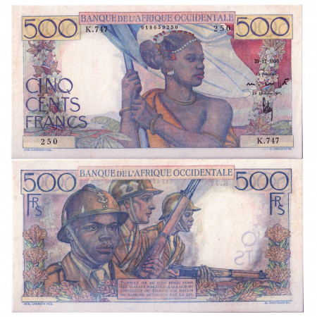 1950 * Billete África Occidental Francesa 500 francos IC