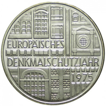 1975 F * 5 Mark Plata Alemania Federal "Protección Monumentos Históricos" (KM 142.1) SC