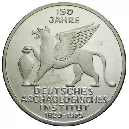 1979 J * 5 Mark Plata Alemania Federal "150 Aniversario - Instituto Arqueológico" (KM 150) SC