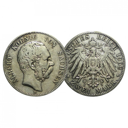 1902 E * 2 Mark Plata Estados Alemanes "Sajonia - Alberto" (KM 1255) MBC