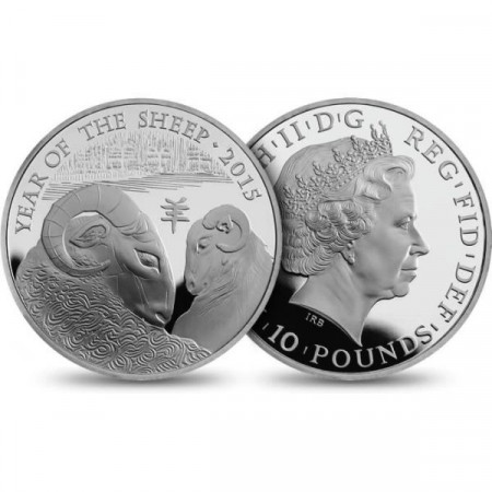 2015 * 2 Pounds Gran Bretaña plata 1 OZ - Año de la Cabra
