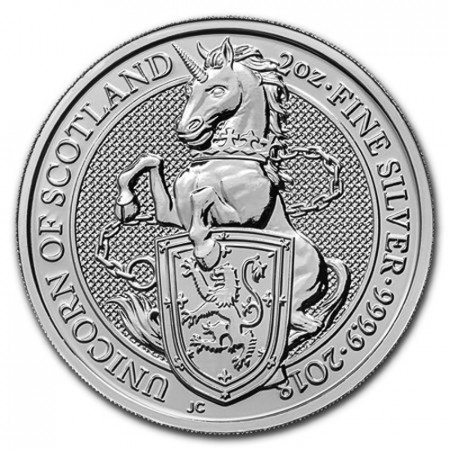 2018 * 5 Pounds Plata 2 OZ Gran Bretaña "Queen’s Beasts - Unicorn" FDC