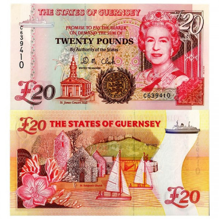 ND (1996) * Billete Guernsey 20 Pounds (p58b) SC