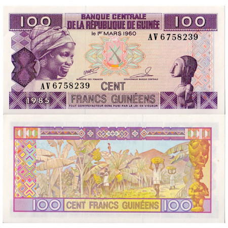 1985 * Billete Guinea 100 Francos (p30a) SC