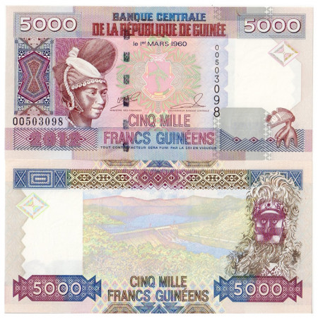 2012 * Billete Guinea 5000 Francos (p41b) SC